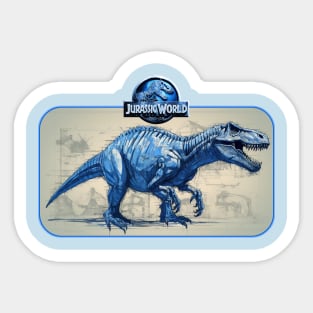 Jurassic World T-Rex Blueprint Sticker